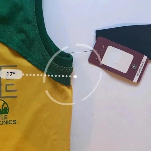 Seattle Super Sonics Basketball Jersey Youth NBA Throwback Hardwood Classics NWT - Picture 8 of 11